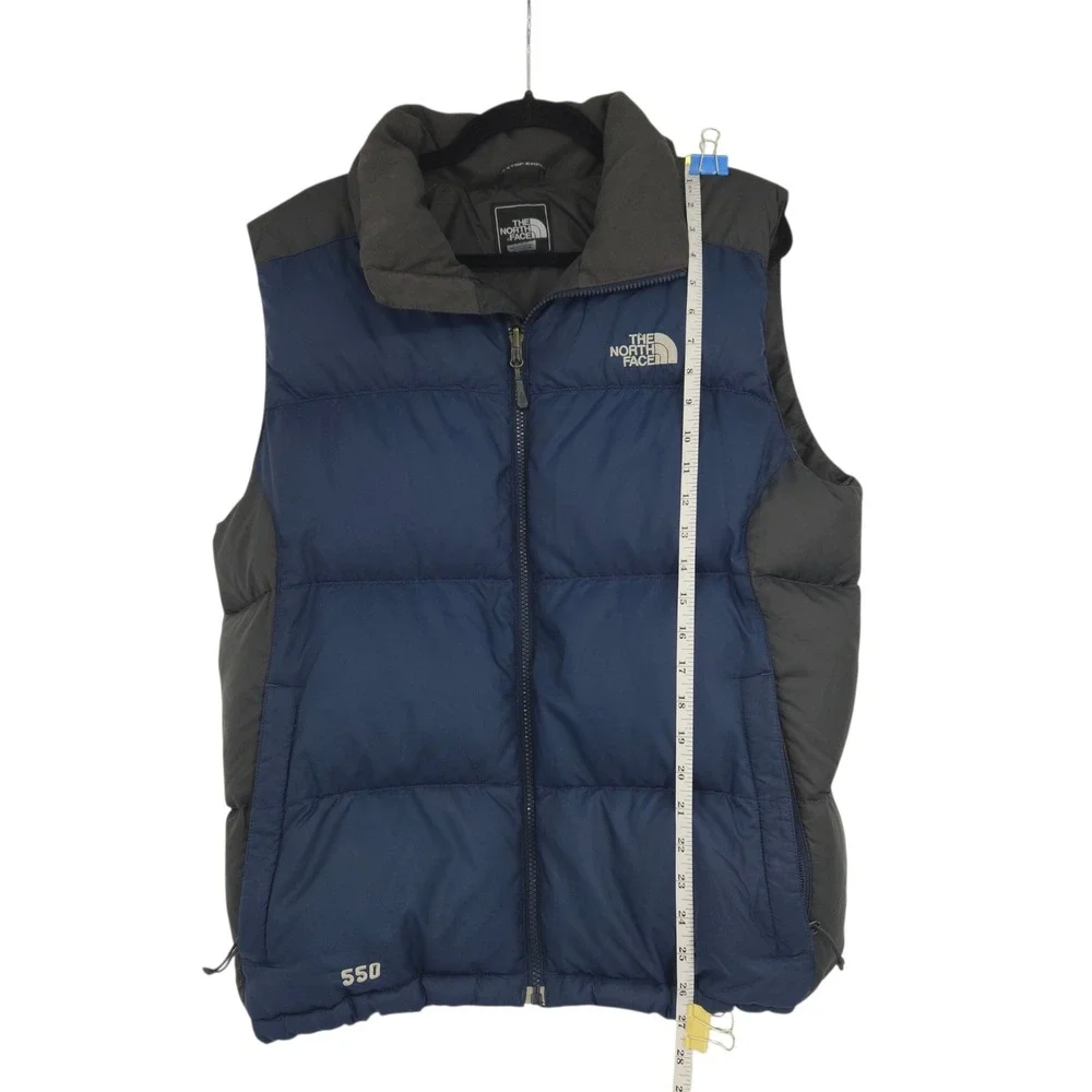 The North Face Down Vest Men Medium Blue Gray Puffer 550 Winter Gorpcore Outdoor